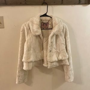 Juicy Couture faux fur crop jacket small